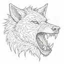 The Wolf's mouth open tattoo design idea