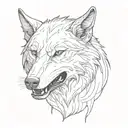 The Wolf's mouth open tattoo design idea