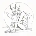 loneliness after a relationship demon tattoo design idea