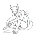 loneliness after a relationship demon tattoo design idea