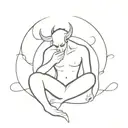loneliness after a relationship demon tattoo design idea