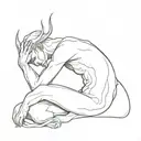 loneliness after a relationship demon tattoo design idea