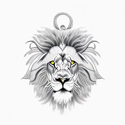 lion, ram, mountain goat tattoo design idea