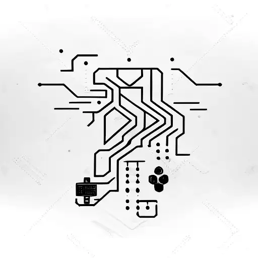 A minimalist tattoo of a video game controller with a futuristic twist tattoo design idea