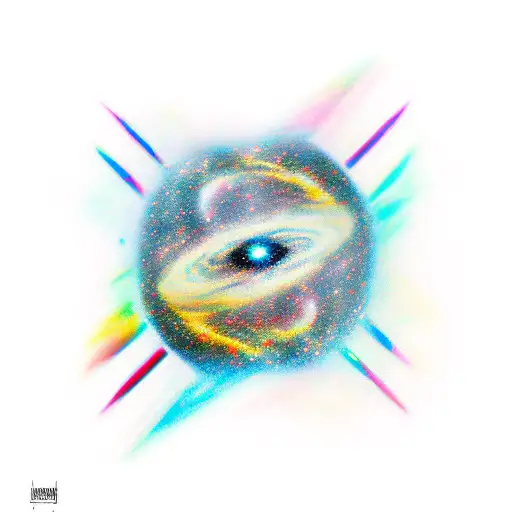 hour glasse with galaxies inside tattoo design idea