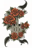 Gothic cathedral tattoo design idea