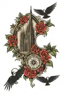 Gothic cathedral tattoo design idea