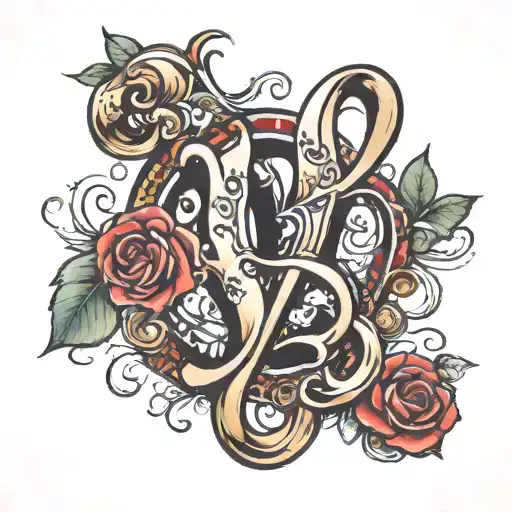 anniversary date 7/26/2014 letter Q inside tattoo design idea