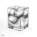Glas of cuba libre with ice cubes tattoo design idea