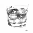 Glas of cuba libre with ice cubes tattoo design idea