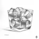 Glas of cuba libre with ice cubes tattoo design idea