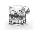 Glas of cuba libre with ice cubes tattoo design idea