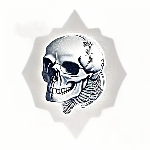 skull with a sand watch, "memento mori" sentence and the four A of a poker deck tattoo design idea