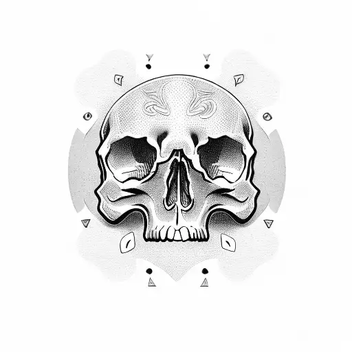 Skull reminder money tattoo design idea
