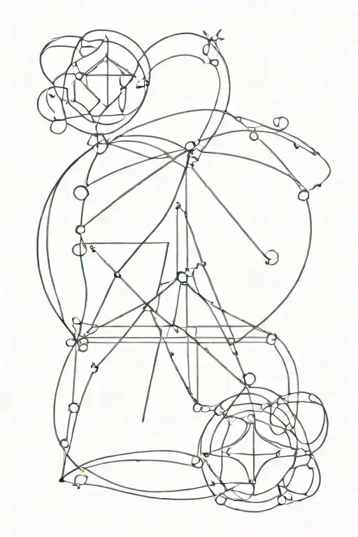 fine line star sign symbol for Leo, Aries and sagittarius tattoo design idea