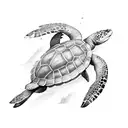 turtle shark anchor  tattoo design idea