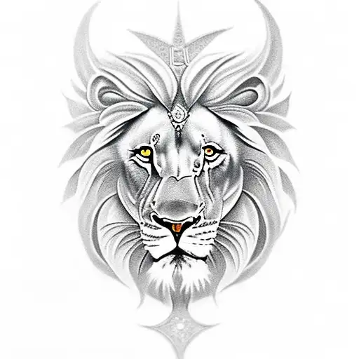 rheda goddess  lion tattoo design idea