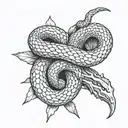 Snake coiled around dagger tattoo design idea