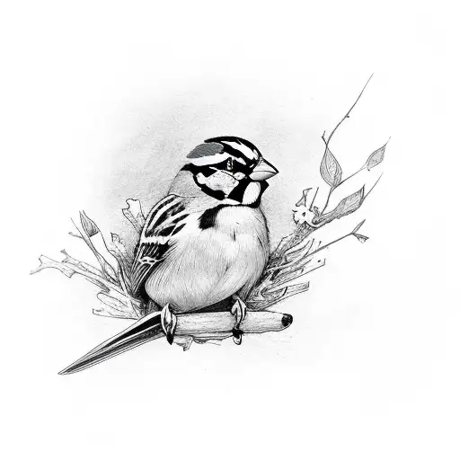 Sparrow tattoo design idea