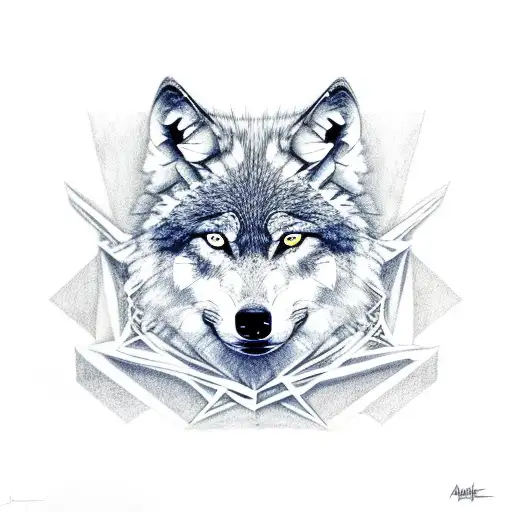 wolf with angles rock bands ACDC led Zeppelin tattoo design idea