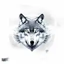 wolf with angles rock bands ACDC led Zeppelin tattoo design idea