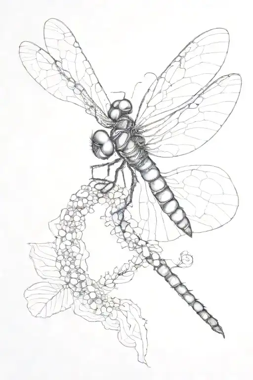dainty dragon fly with semi colon tattoo design idea