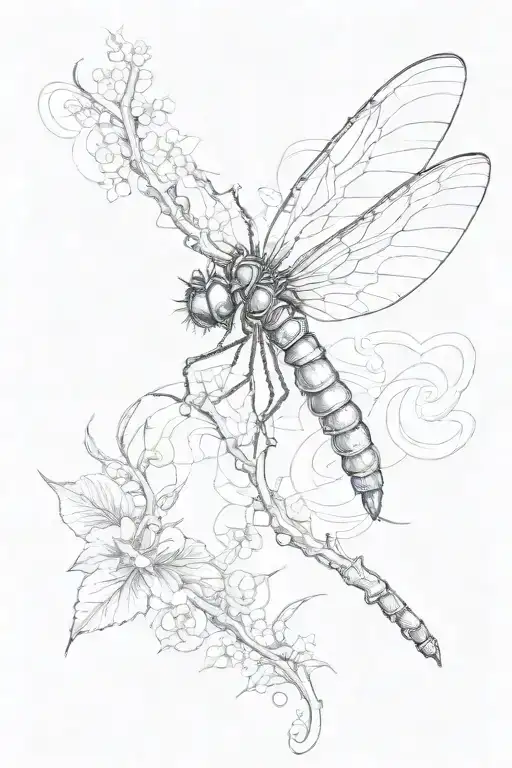dainty dragon fly tattoo design idea