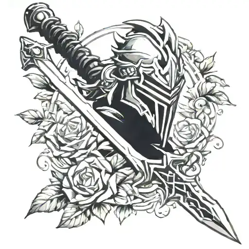 goblin slayer sword tattoo design idea