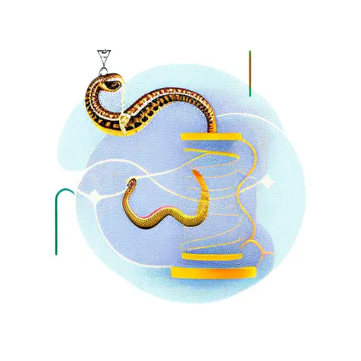 Libra scales and snake tattoo design idea