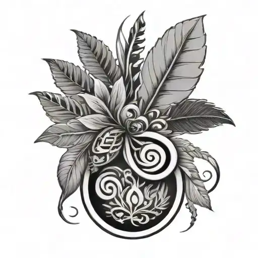 the four mi'kmaq medicines with double curve design  tattoo design idea