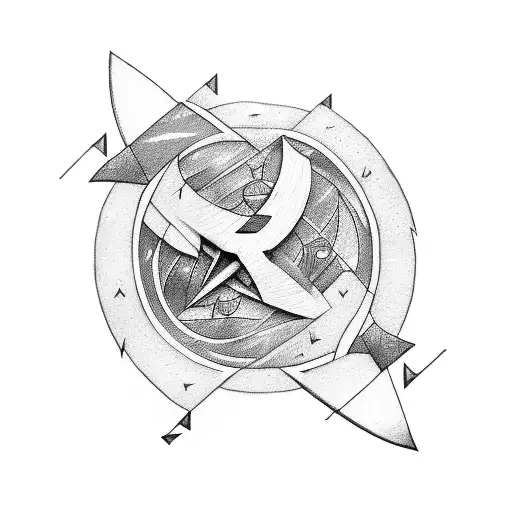 arrow, earth, fox, leaves, Norse runes tattoo design idea