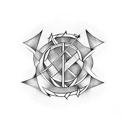 Norse runes and arrow tattoo design idea
