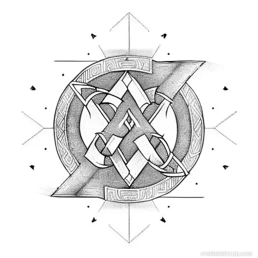 Norse runes and arrow tattoo design idea
