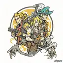 borderlands and monkey island tattoo design idea