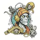 borderlands and monkey island tattoo design idea