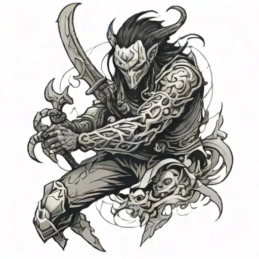 cyber demon slayer tattoo design idea