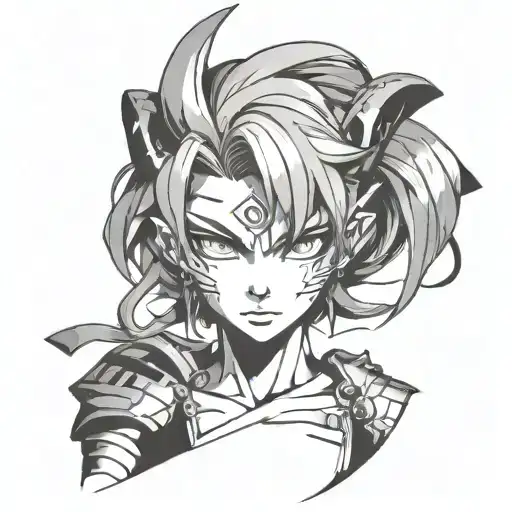 cyber demon slayer tattoo design idea