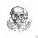 Greek clocks skulls tattoo design idea