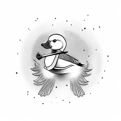 duck with knife  tattoo design idea