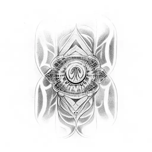 neotribal em formato de utero  tattoo design idea