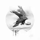 buzzard ornementale tattoo design idea