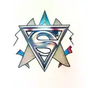 Samantha's name using  superman  logo tattoo design idea