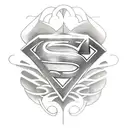 Samantha's name using  superman  logo tattoo design idea