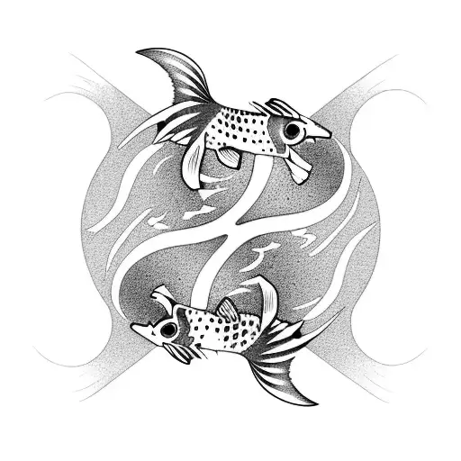 Yin and Yang koi fish tattoo design idea