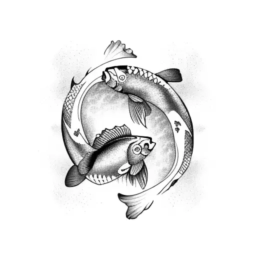 Yin and Yang koi fish tattoo design idea