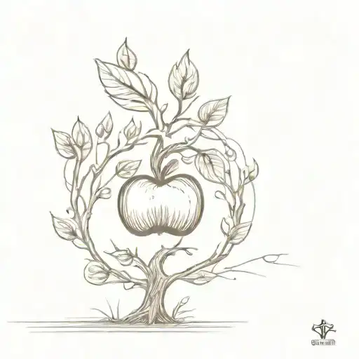 apple tree, nature, joker, love, grand father, kids tattoo design idea