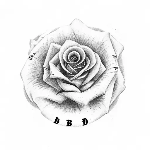 rose on ring finger with initials bd  tattoo design idea