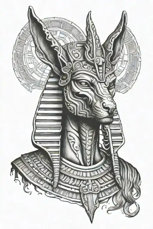 Anubis egypcian god tattoo design idea