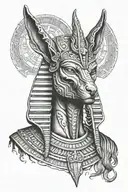 Anubis egypcian god tattoo design idea