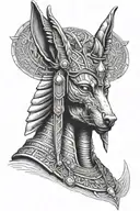 Anubis egypcian god tattoo design idea